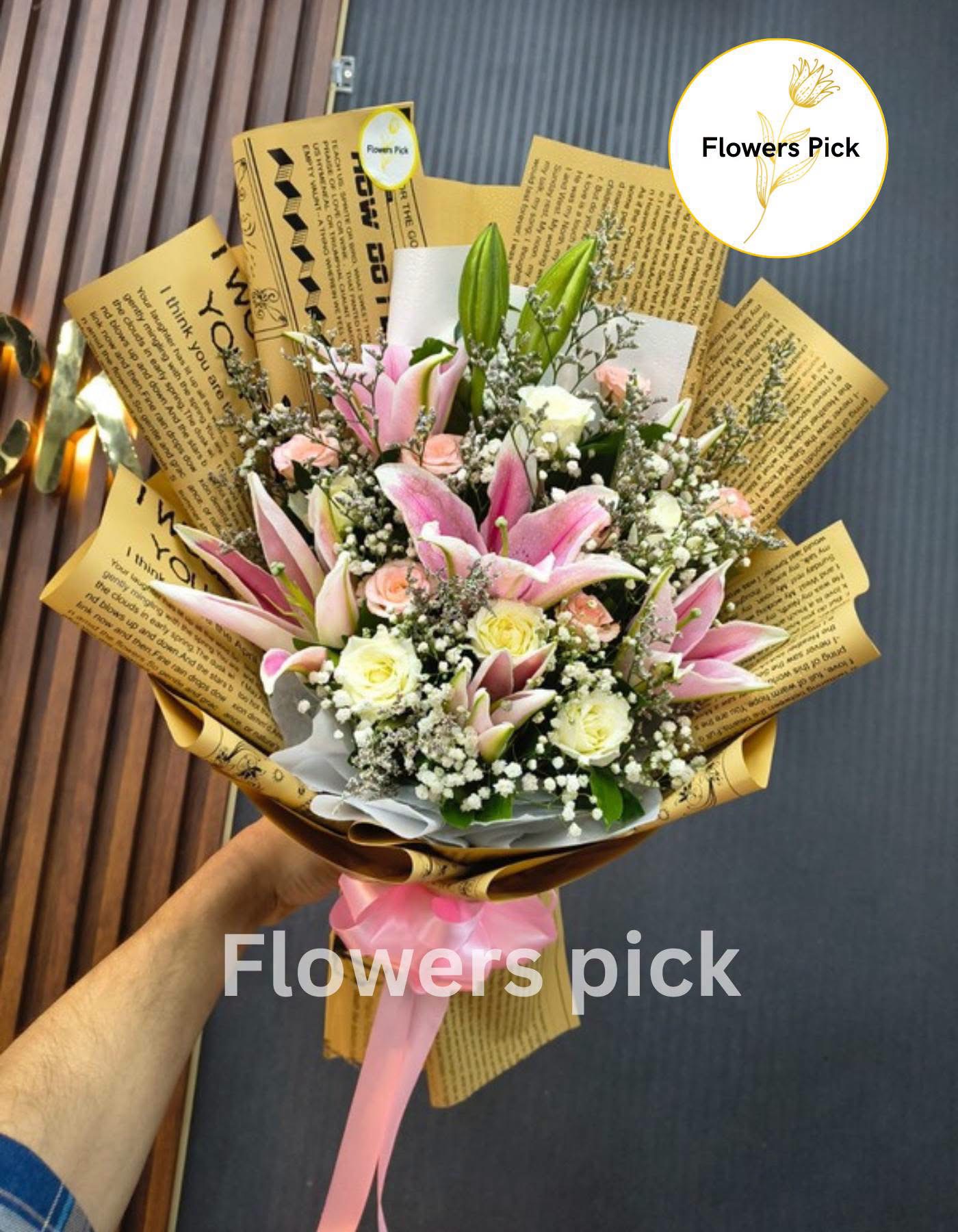 Premium Lily Flower Bouquet✨